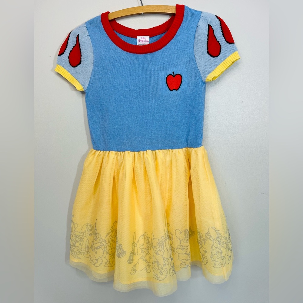 Disney Princess Snow White Dress Knit Tulle Girls Medium (7-8) approx